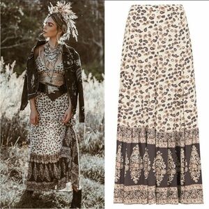 Spell Leopard Print Maxi Skirt